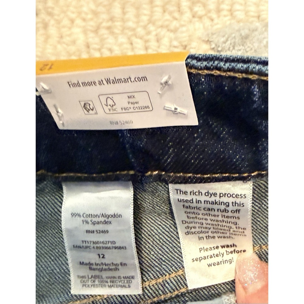 NWT Time And Tru Women's Wide Leg High Rise Dark Wash Jeans Size 12 - Picture 2 of 4